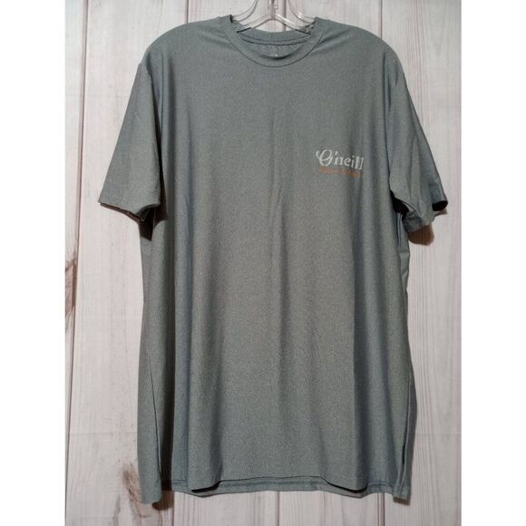 O'Neill‎ Shirt Men's Large Gray Moisture Wicking Tshirt Crew Neck Short Sleeve - Picture 1 of 7